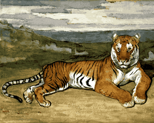 Tigers Collection PD (6) - Tiger at Rest by Antoine-Louis Barye - Van-Go Paint-By-Number Kit