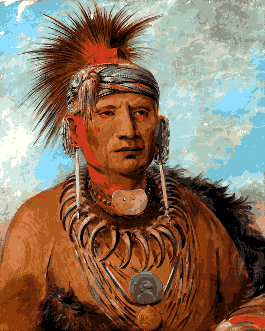 Native Americans Collection PD (70) - Walking Rain, War Chief - Van-Go Paint-By-Number Kit