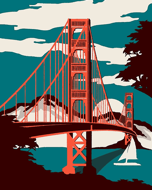 Vintage Travel Poster Collection PD (71) - San Francisco - Van-Go Paint-By-Number Kit