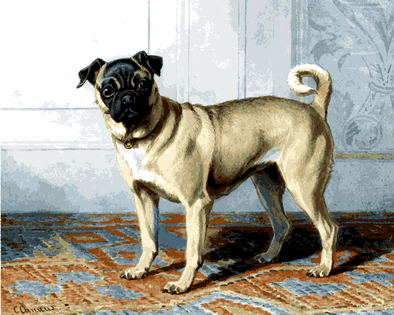 Dogs Collection PD (72) - Portrait of Edwin Vom Rath’s Pug - Van-Go Paint-By-Number Kit