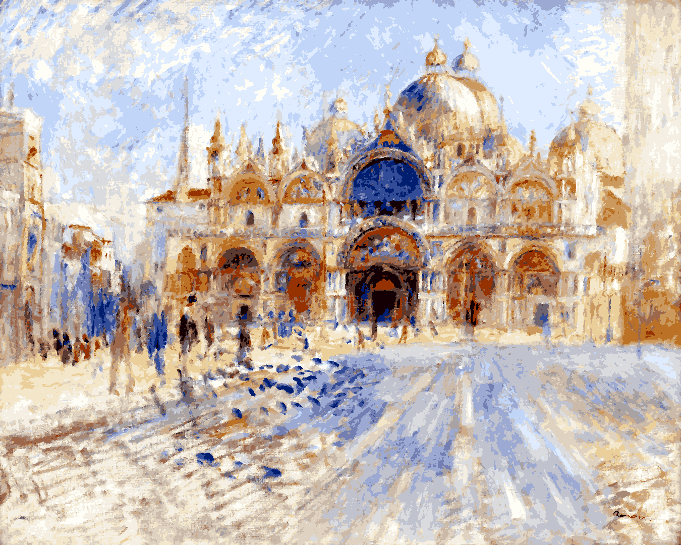 Venice, Italy Collection PD (72) - The Piazza San Marco by Pierre Auguste Renoir - Van-Go Paint-By-Number Kit