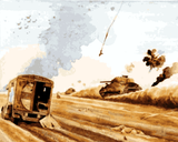 WW2 Collection OD (73) - Breaking Through the Last of the German Minefields at El Alamein - Van-Go Paint-By-Number Kit