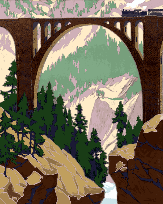 Vintage Travel Poster Collection PD (77) - Switzerland  - Van-Go Paint-By-Number Kit