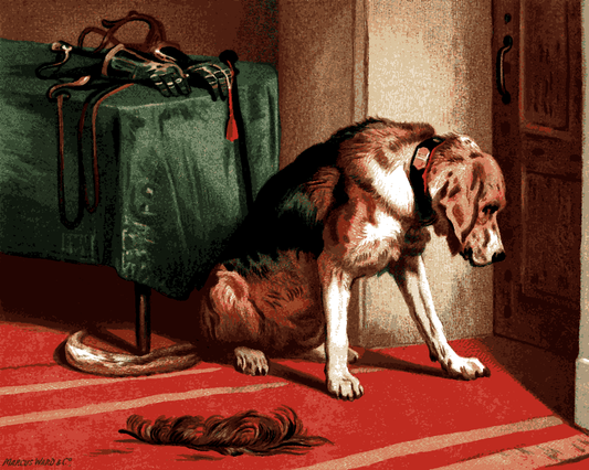 Dogs Collection PD (79) -  a Victorian bloodhound mastiff waiting - Van-Go Paint-By-Number Kit