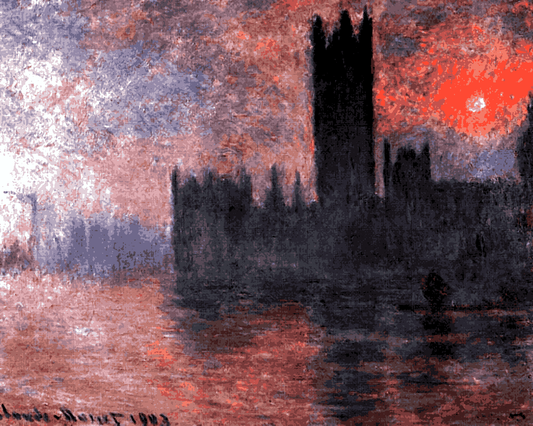 Claude Monet PD (79) - Houses of Parliament, Sunset - Van-Go Paint-By-Number Kit