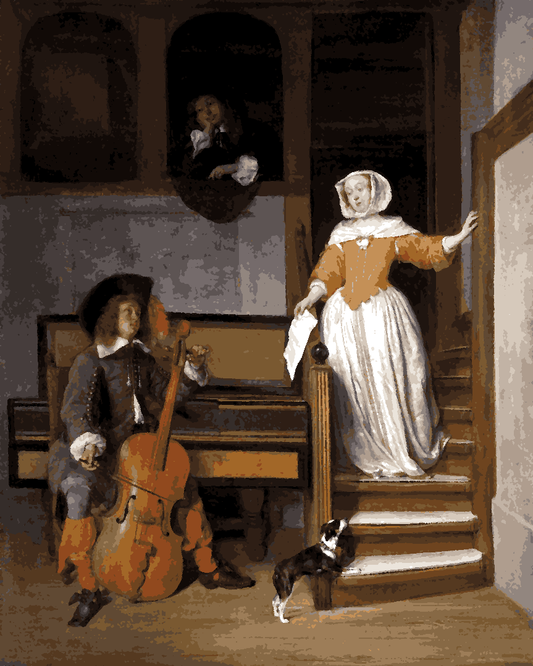 Cello Collection PD (7) - The Cello Player by Gabriel Metsu - Van-Go Paint-By-Number Kit