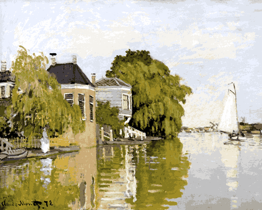 Claude Monet PD (80) - Houses on the Achterzaan - Van-Go Paint-By-Number Kit