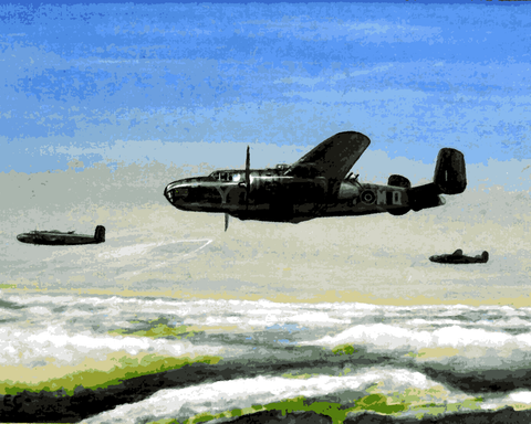 WW2 Collection OD (81) - RAF Bombers Flying in Formation - Van-Go Paint-By-Number Kit