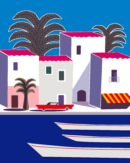 Vintage Travel Poster Collection PD (81) - Cote D'Azur, France - Van-Go Paint-By-Number Kit