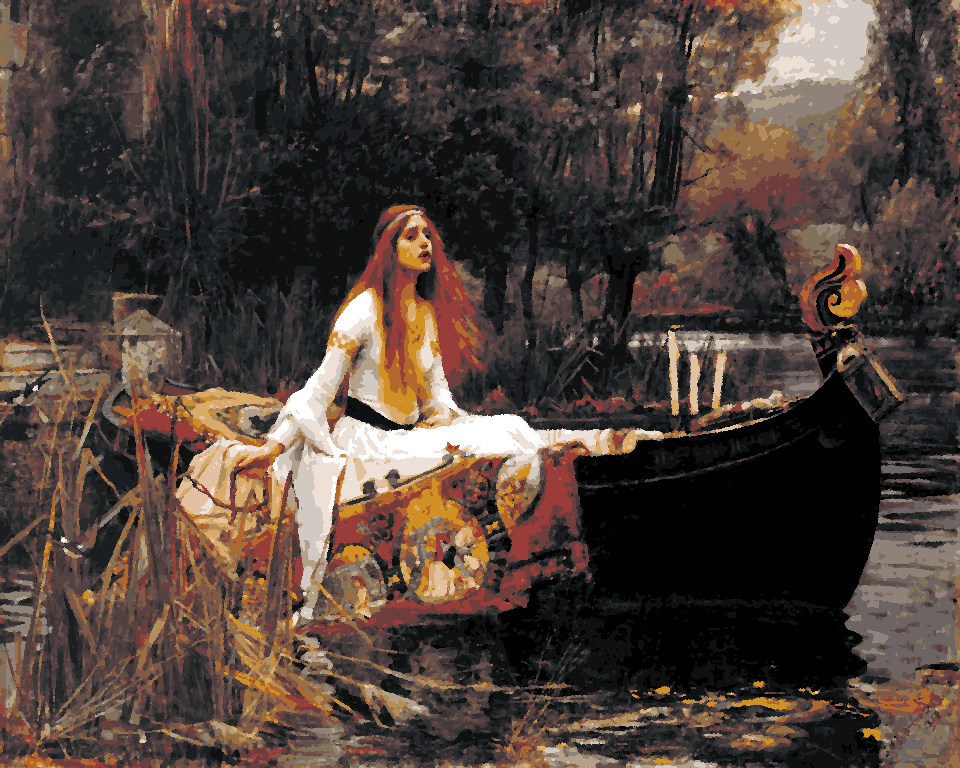 Famous Portraits (82) - The Lady Of Shalott By John William Waterhouse - Van-Go Paint-By-Number Kit