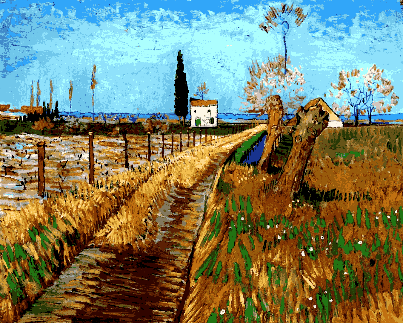 Vincent Van Gogh PD (83) - Path Through a Field with Willows - Van-Go Paint-By-Number Kit