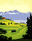 Vintage Travel Poster Collection (83) - Lausanne, Switzerland - Van-Go Paint-By-Number Kit