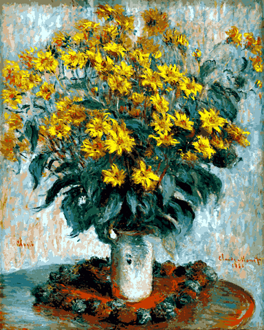 Claude Monet OD (84) - Jerusalem Artichoke Flowers - Van-Go Paint-By-Number Kit