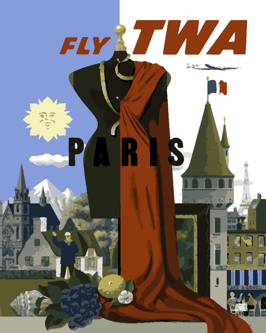 Vintage Travel Poster Collection PD (86) - Paris - Van-Go Paint-By-Number Kit