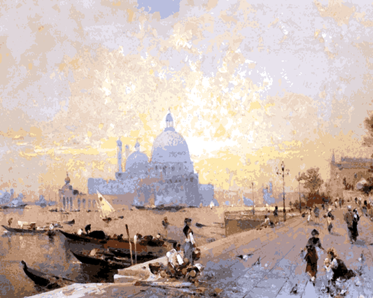 Venice, Italy Collection PD (86) - Under Sunset by Franz Richard Unterberger - Van-Go Paint-By-Number Kit
