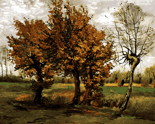 Vincent van Gogh Collection (8) - Autumn landscape with four trees - Van-Go Paint-By-Number Kit