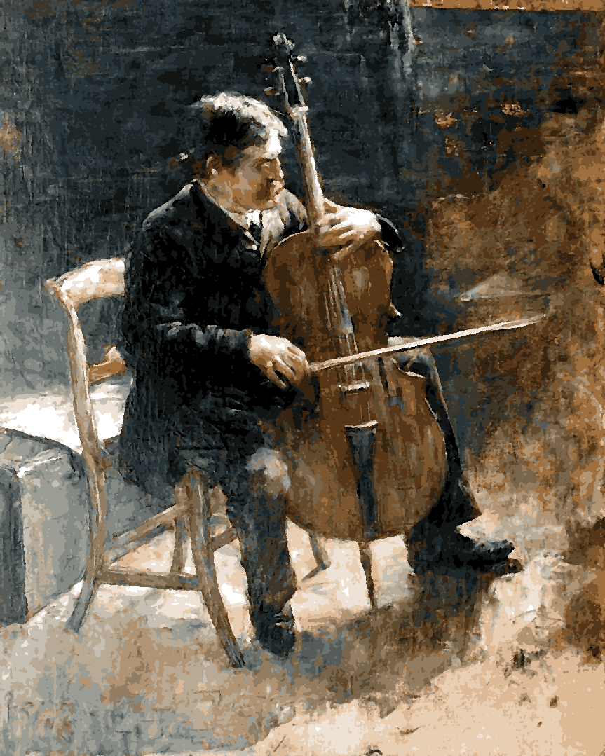 Cello Collection PD (8) - The cello player by Paul Rink - Van-Go Paint-By-Number Kit