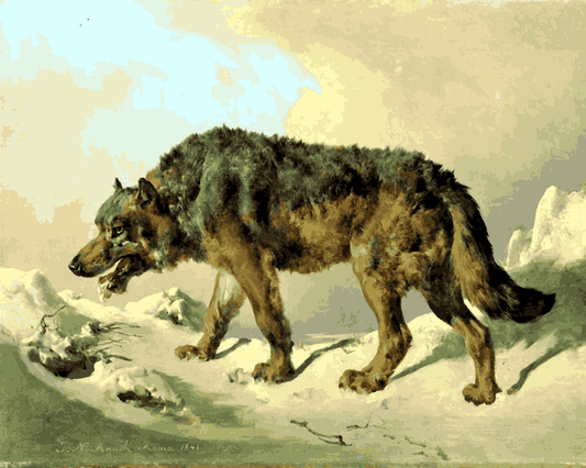 Wolves Collection PD (8) - Siberian wolf by Johann Nepomuk Rauch - Van-Go Paint-By-Number Kit