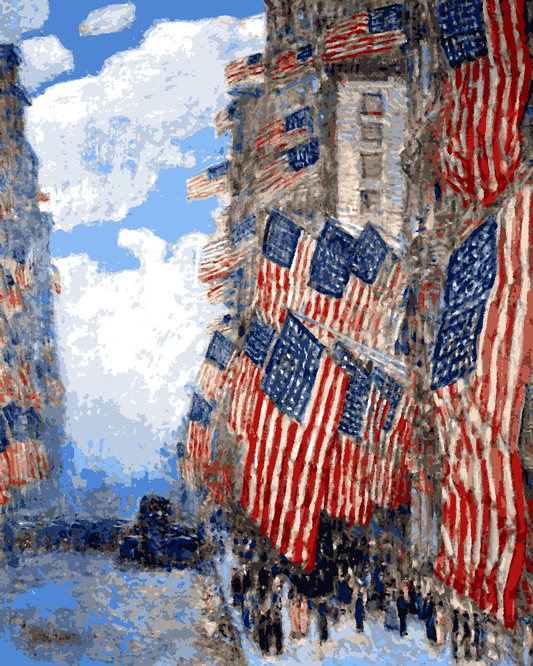 Childe Hassam Collection PD (8) - The Fourth of July, 1916  - Van-Go Paint-By-Number Kit
