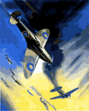 WW2 Collection OD (8) - Airplane fight during Battle of Britain - Van-Go Paint-By-Number Kit
