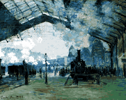 Claude Monet PD (8) - Arrival of the Normandy Train, Gare Saint-Lazare - Van-Go Paint-By-Number Kit