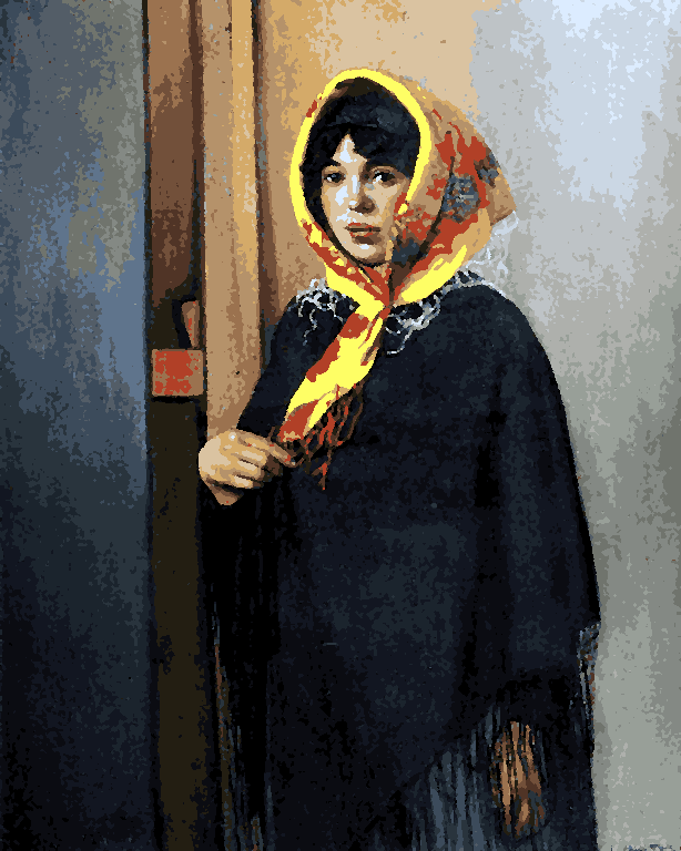 Famous Portraits (93) - Young Woman with Yellow Scarf by Felix Vallotton - Van-Go Paint-By-Number Kit