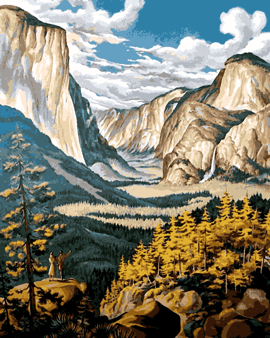 Vintage Travel Poster Collection PD (95) - Yosemite - Van-Go Paint-By-Number Kit