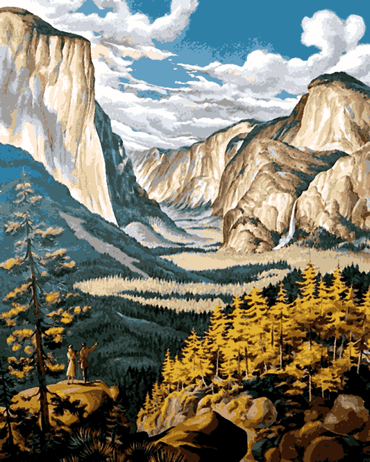 Vintage Travel Poster Collection PD (95) - Yosemite - Van-Go Paint-By-Number Kit