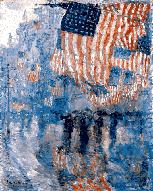 Childe Hassam Collection PD (9) - The Avenue in the Rain - Van-Go Paint-By-Number Kit