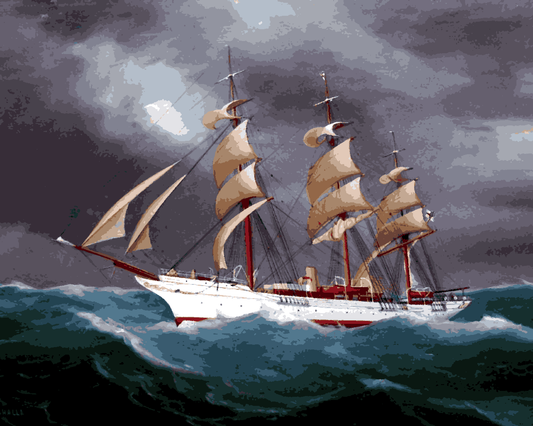 Sailing Ships Collection PD (9) - The Steam Yacht Valhalla - Van-Go Paint-By-Number Kit