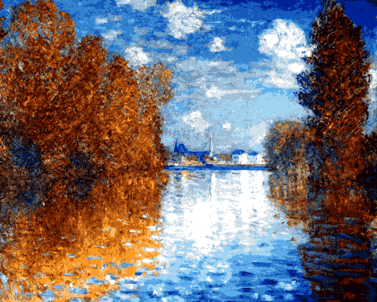 Claude Monet PD (9) -  Autumn effect in argenteuil - Van-Go Paint-By-Number Kit