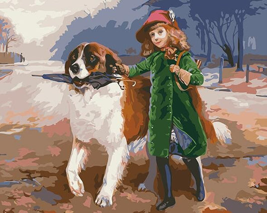 Off to School by Charles Barber - Van-Go Paint-By-Number Kit