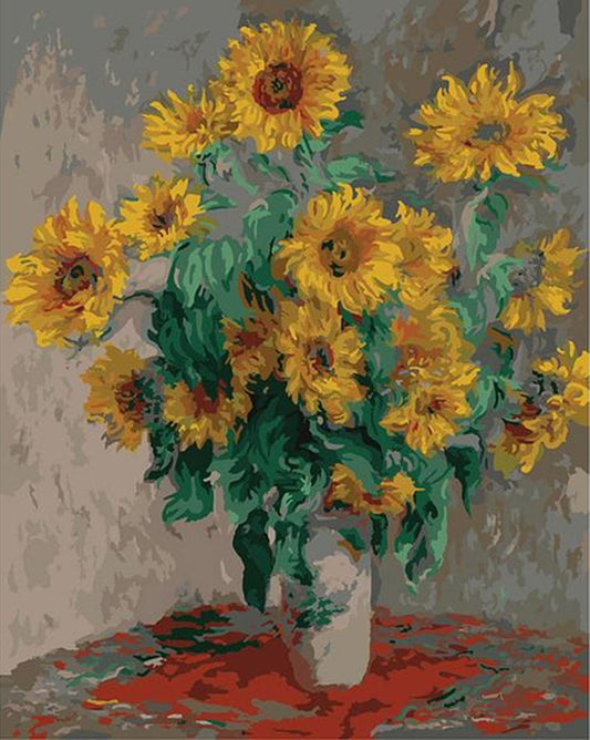 Bouquet of Sunflowers, 1881 by Claude Monet - Van-Go Paint-By-Number Kit