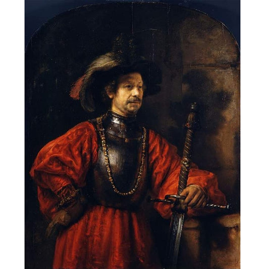 Portrait of a man in military clothes by Rembrandt - Van-Go Paint-By-Number Kit