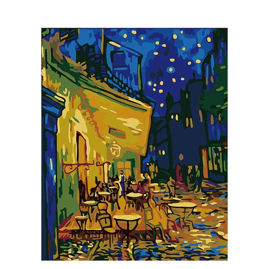 Café Terrace at Night by Vincent Van Gogh - Van-Go Paint-By-Number Kit