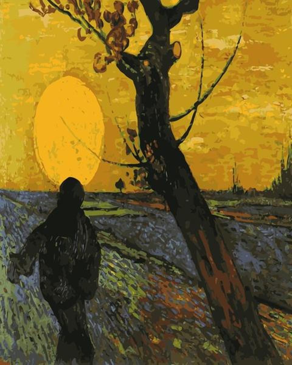 Sower with Setting Sun by Vincent Van Gogh - Van-Go Paint-By-Number Kit