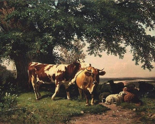 Herd under the trees by Ivan Shishkin - Van-Go Paint-By-Number Kit