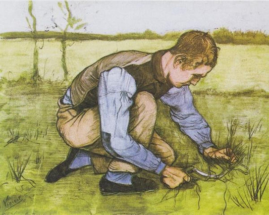 Boy Cutting Grass with a Sickle by Vincent Van Gogh - Van-Go Paint-By-Number Kit