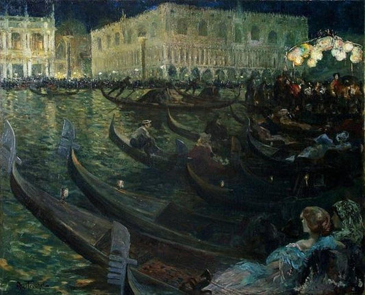 La Festa Del Redentore, Venice by Louis Abel-Truchet - Van-Go Paint-By-Number Kit