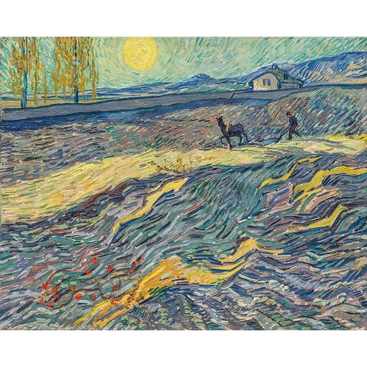 Enclosed Field with Ploughman, Saint-Rémy by Van Gogh - Paint-By-Number Kit
