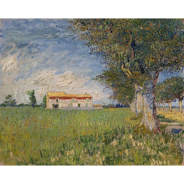 Farmhouse in a Wheatfield by Vincent Van Gogh - Van-Go Paint-By-Number Kit