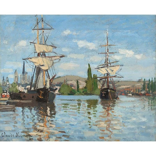 Ships Riding on the Seine at Rouen by Claude Monet - Van-Go Paint-By-Number Kit