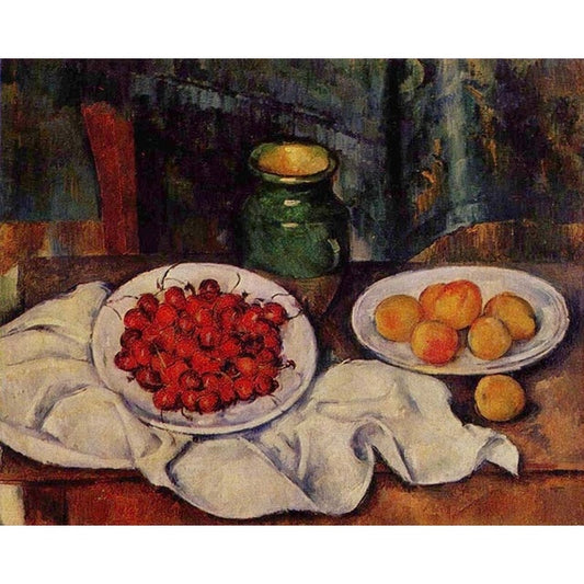 Still Life with a Plate of Cherries by Paul Cezanne - Van-Go Paint-By-Number Kit