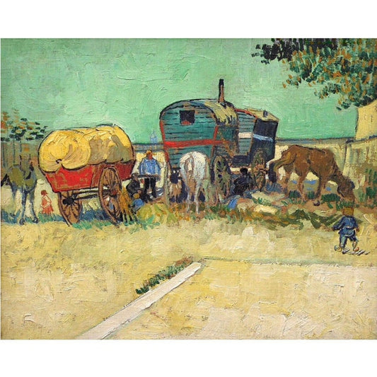 Gypsy camp with wagons by Vincent Van Gogh - Van-Go Paint-By-Number Kit