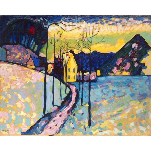 Winter landscape by Wassily Kandinsky - Van-Go Paint-By-Number Kit