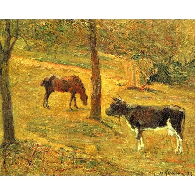 Horse and cow in a meadow by Paul Gauguin (49) - Van-Go Paint-By-Number Kit