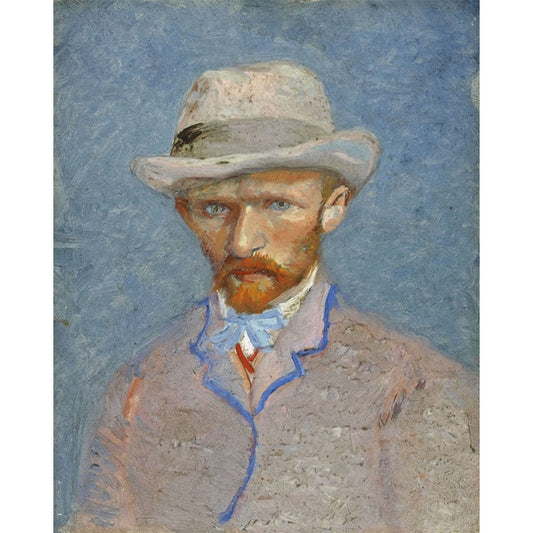 Self-portrait in a gray felt hat by Vincent Van Gogh - Paint-By-Number Kit
