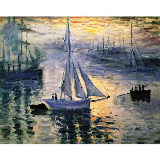 Sunrise, The Sea by Claude Monet - Van-Go Paint-By-Number Kit