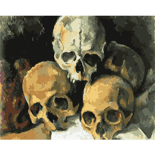 Pyramid of Skulls by Paul Cezanne - Van-Go Paint-By-Number Kit