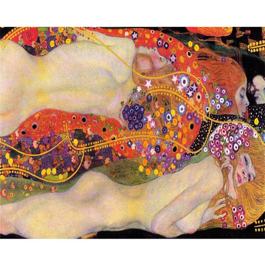 Serpents Aquatiques II (Les Amies) by Gustav Klimt - Paint-By-Number Kit